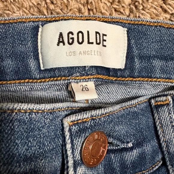 Agolde Sophie Light Blue Denim Jeans - Picture 2 of 9